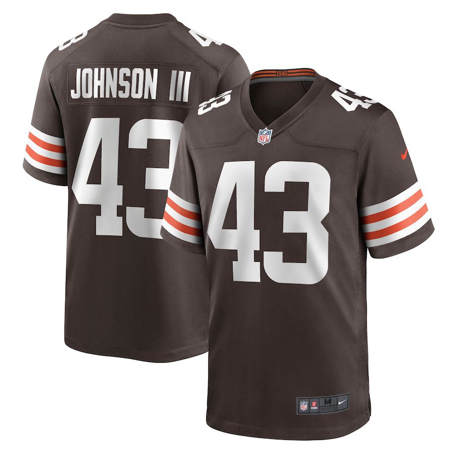 Men Cleveland Browns #43 John Johnson III Nike Brown Game NFL Jersey->->NFL Jersey